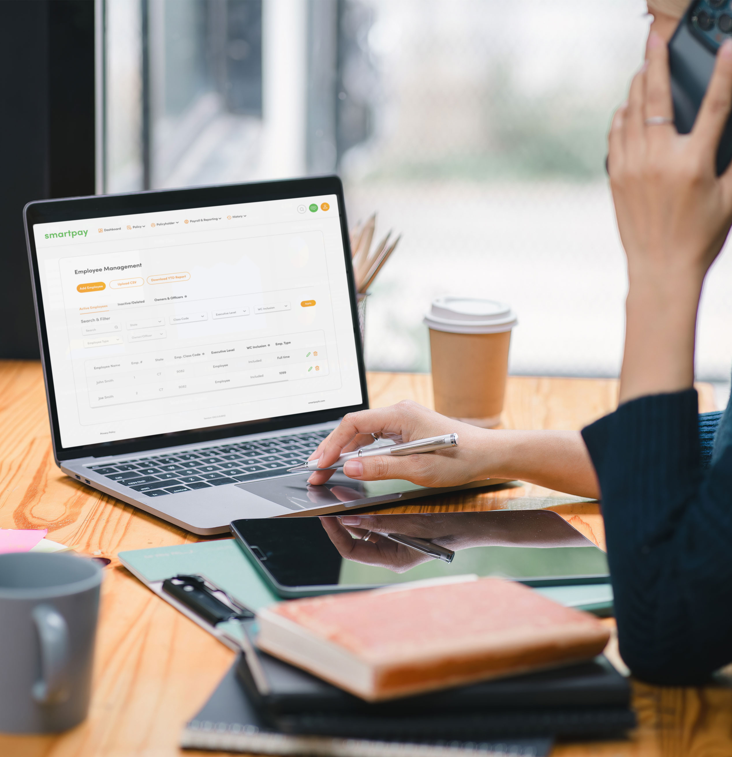 Professional working on laptop