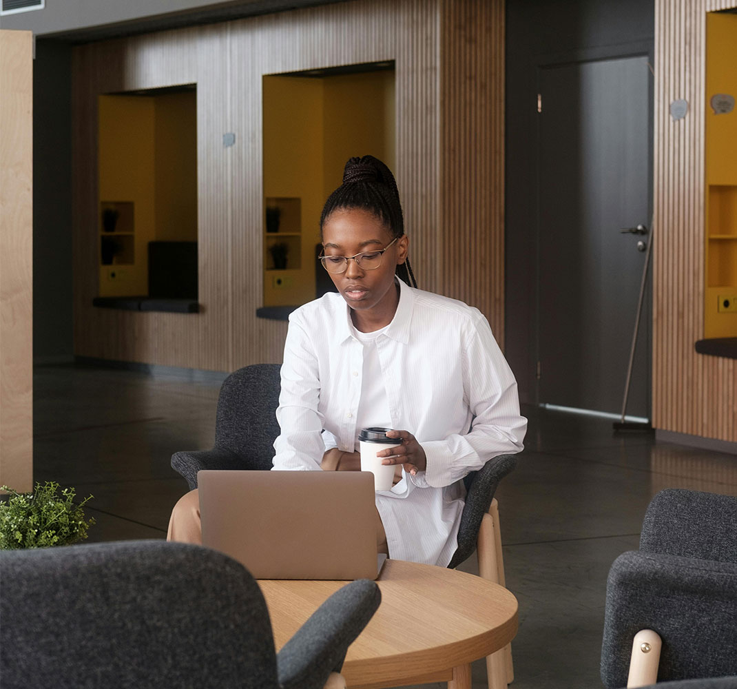 Professional woman working in an office