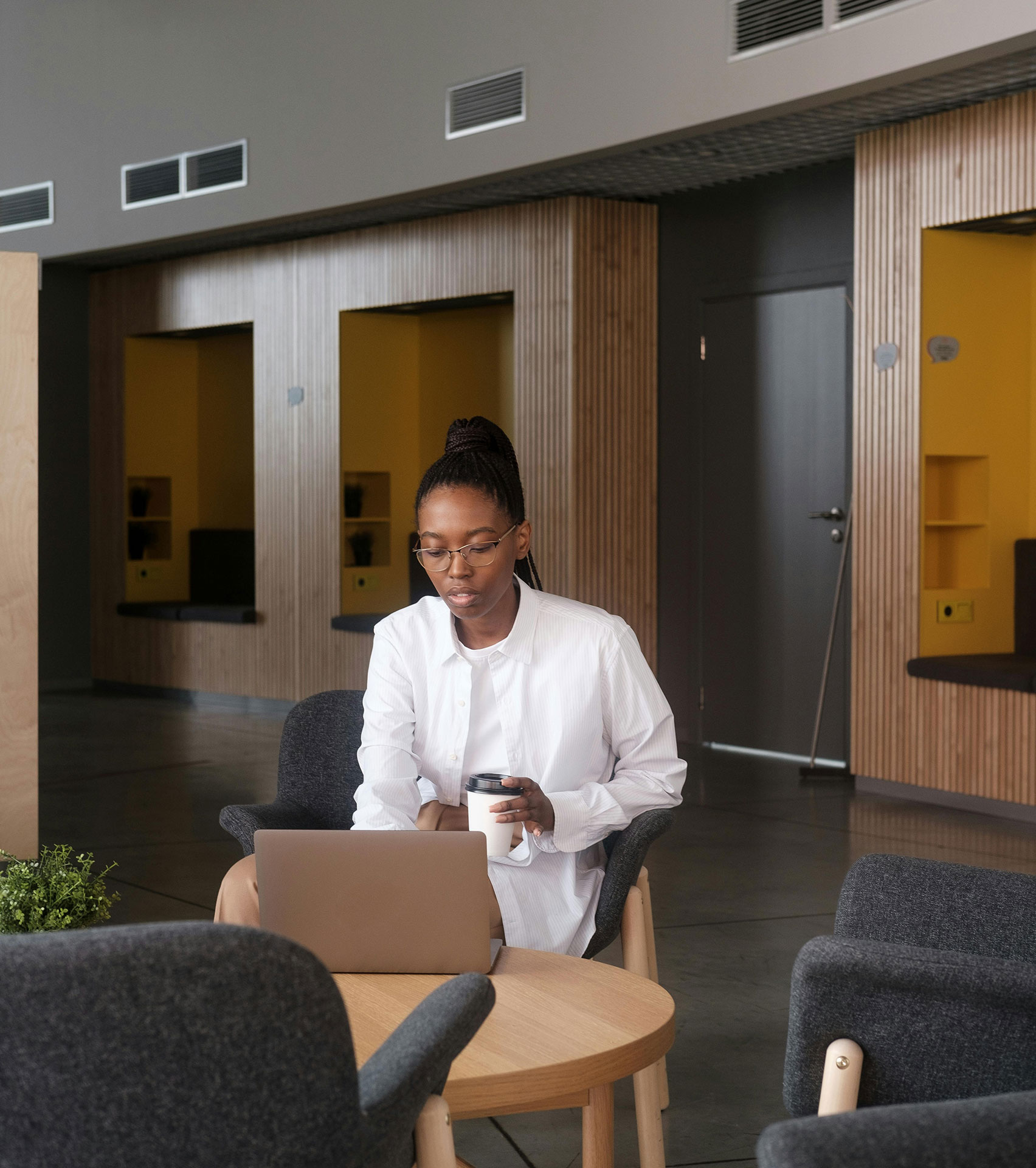 Professional woman working in an office